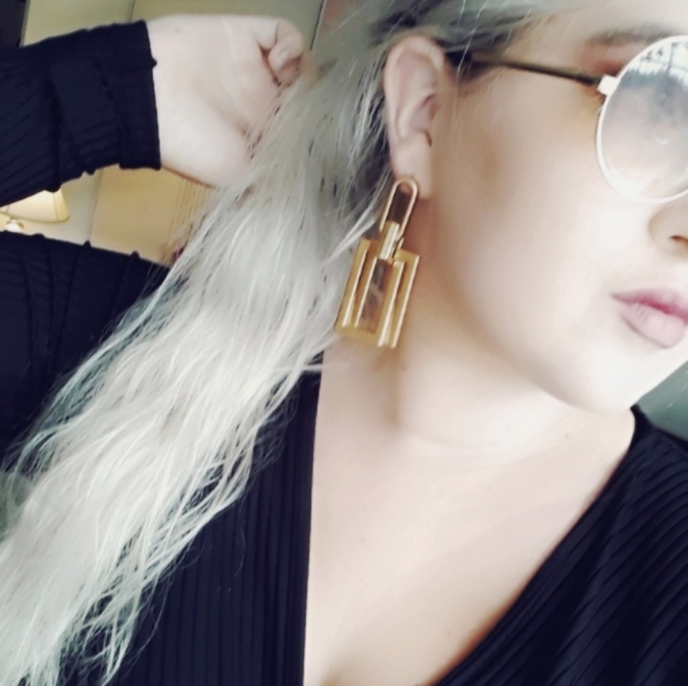 Gold 80s Inspired Dangle Earrings